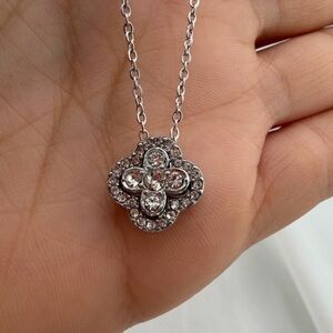 Diamond Style Clover Pendant | Lucky Charm Necklace